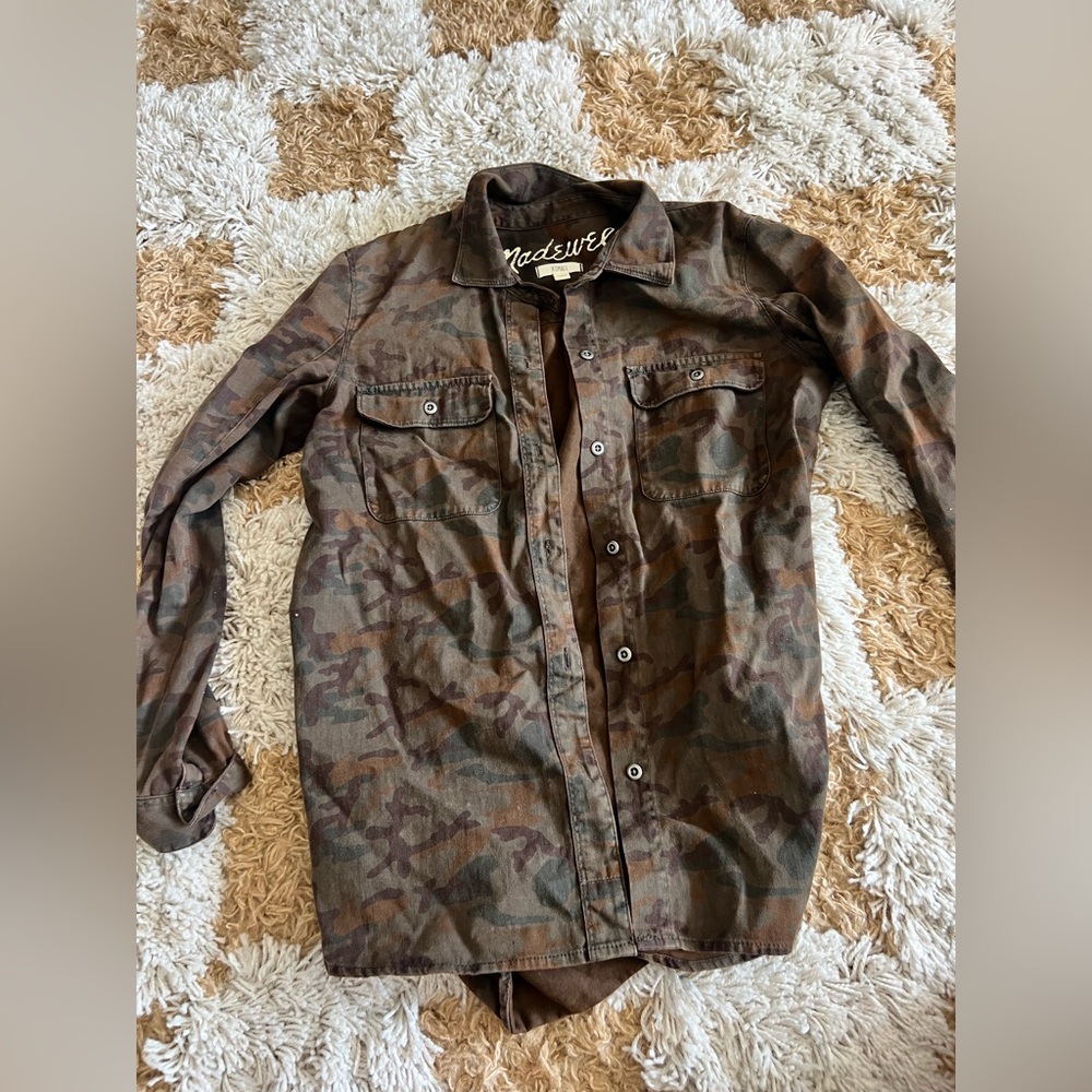 Madewell button down camo shirt